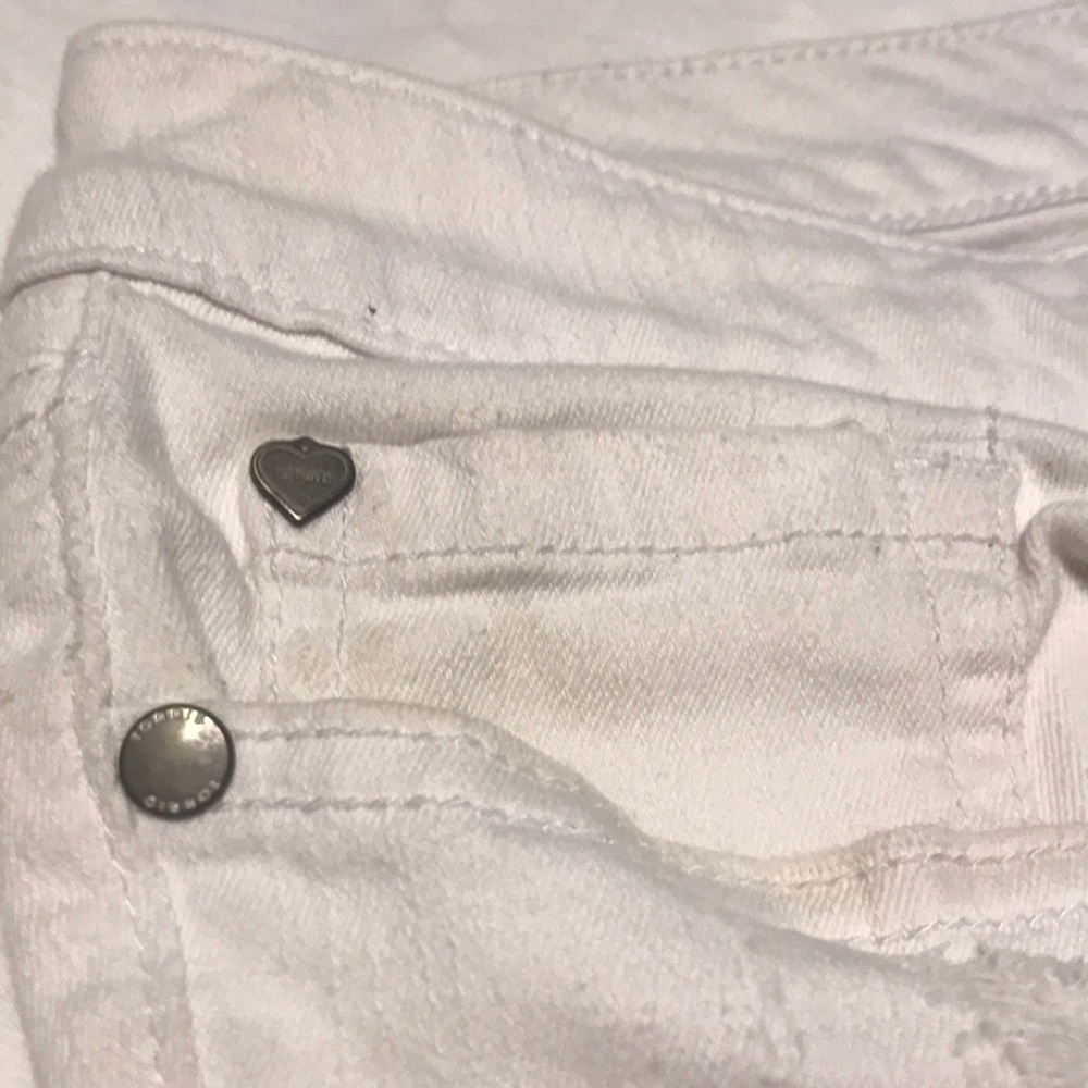 Torrid White Denim Lace Appliqué Jean Shorts - Picture 6 of 10